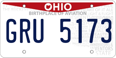 OH license plate GRU5173