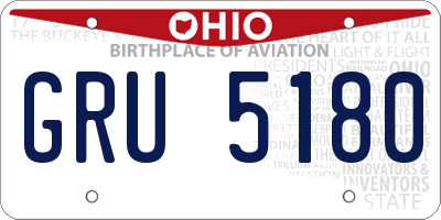 OH license plate GRU5180
