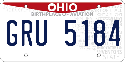 OH license plate GRU5184