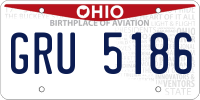 OH license plate GRU5186