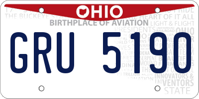 OH license plate GRU5190