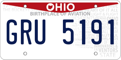 OH license plate GRU5191