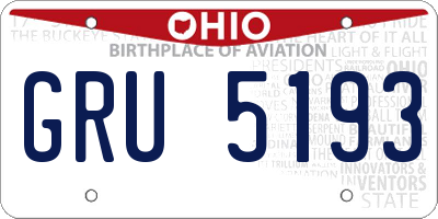 OH license plate GRU5193