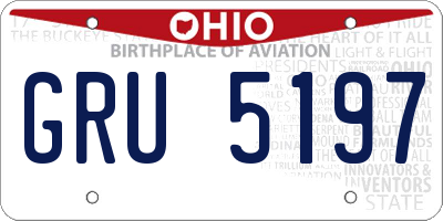 OH license plate GRU5197