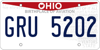 OH license plate GRU5202