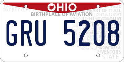 OH license plate GRU5208
