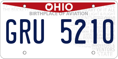 OH license plate GRU5210