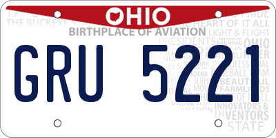 OH license plate GRU5221