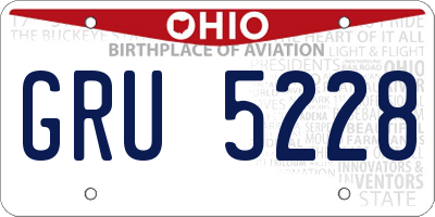 OH license plate GRU5228