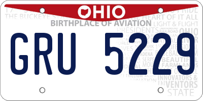 OH license plate GRU5229