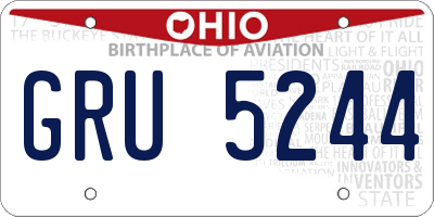 OH license plate GRU5244