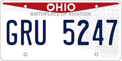 OH license plate GRU5247