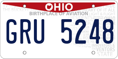 OH license plate GRU5248