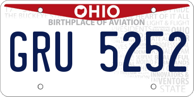 OH license plate GRU5252