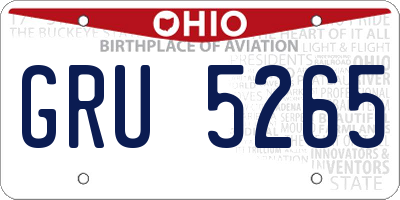 OH license plate GRU5265