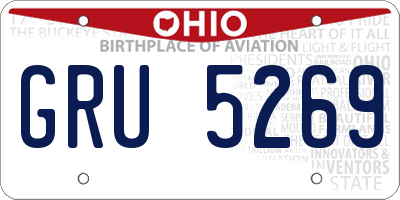 OH license plate GRU5269