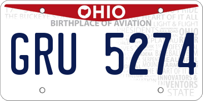 OH license plate GRU5274