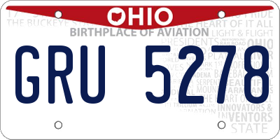 OH license plate GRU5278