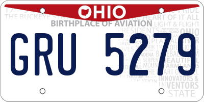 OH license plate GRU5279