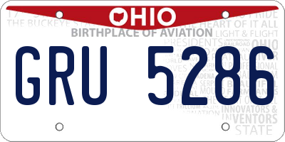 OH license plate GRU5286