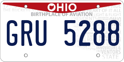 OH license plate GRU5288