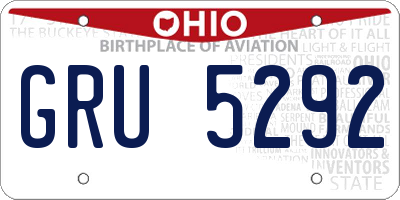 OH license plate GRU5292