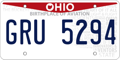 OH license plate GRU5294