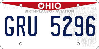 OH license plate GRU5296