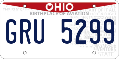 OH license plate GRU5299