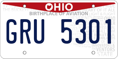 OH license plate GRU5301