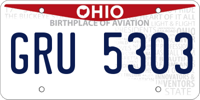 OH license plate GRU5303