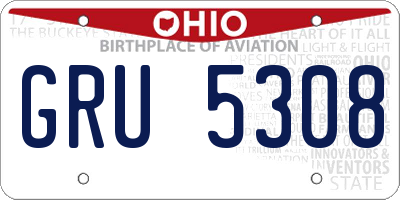 OH license plate GRU5308