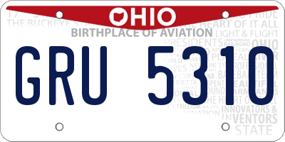 OH license plate GRU5310