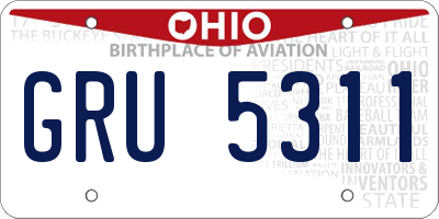 OH license plate GRU5311