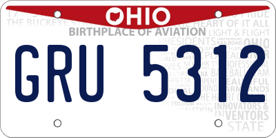 OH license plate GRU5312