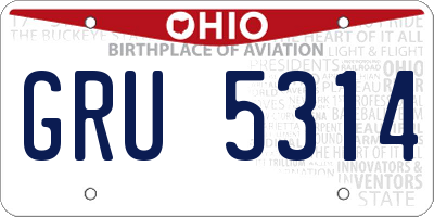 OH license plate GRU5314