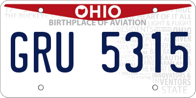 OH license plate GRU5315