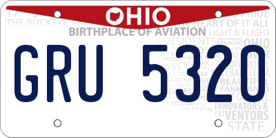 OH license plate GRU5320