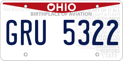 OH license plate GRU5322