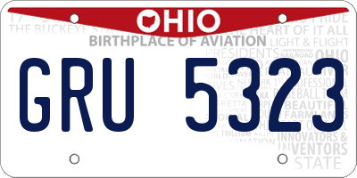 OH license plate GRU5323