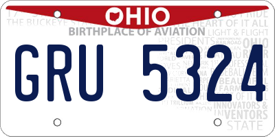 OH license plate GRU5324