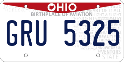 OH license plate GRU5325