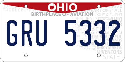 OH license plate GRU5332