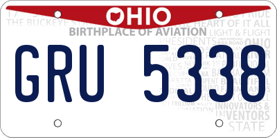 OH license plate GRU5338