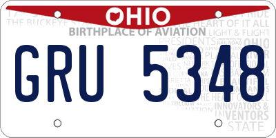 OH license plate GRU5348