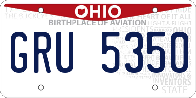OH license plate GRU5350