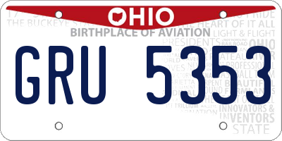OH license plate GRU5353