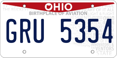 OH license plate GRU5354