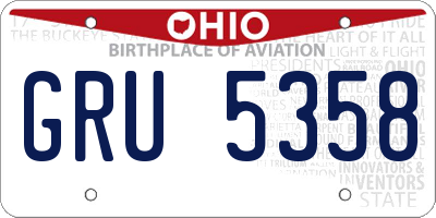 OH license plate GRU5358