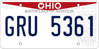 OH license plate GRU5361